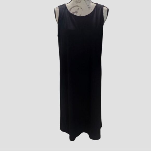 Eileen Fisher Viscose Tank Dress In Black Women's Medium - Picture 1 of 9
